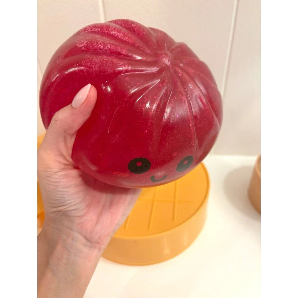 JUMBO SIZE SUPER GIANT 7” Glitter Dumpling in Super Jumbo Steamer red glitter